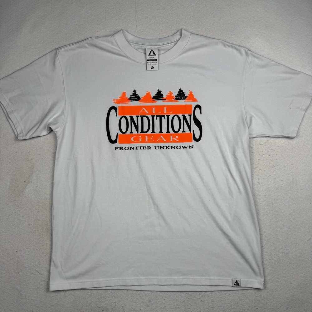 Nike ACG Shirt Mens Medium White Dri-FIT All Conditions Gear Tee Outdoor Hiking